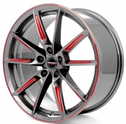 Borbet LX graphite spoke rim red polished