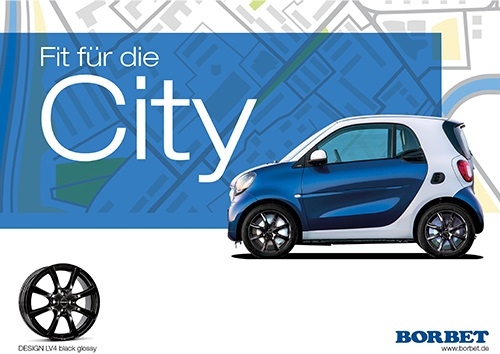 BORBET LV4 ДЛЯ Smart Fortwo: ОБЪЕДЕНЁННЫЙ ДИЗАЙН, ИНДИВИДУАЛИЗИРОВАНАЯ КАРТИНКА.